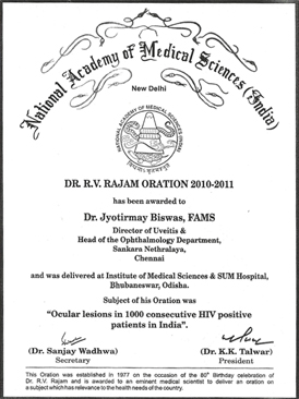 Dr RV.Rajam Oration Gold Medal